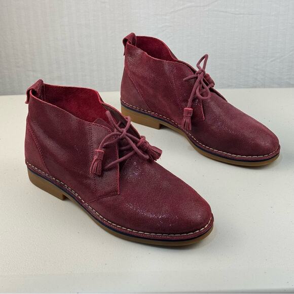 Hush Puppies Cyra Catelyn Burgundy Sparkle Suede Ankle Bootie Women’s 10 EUR 42 - Picture 8 of 12